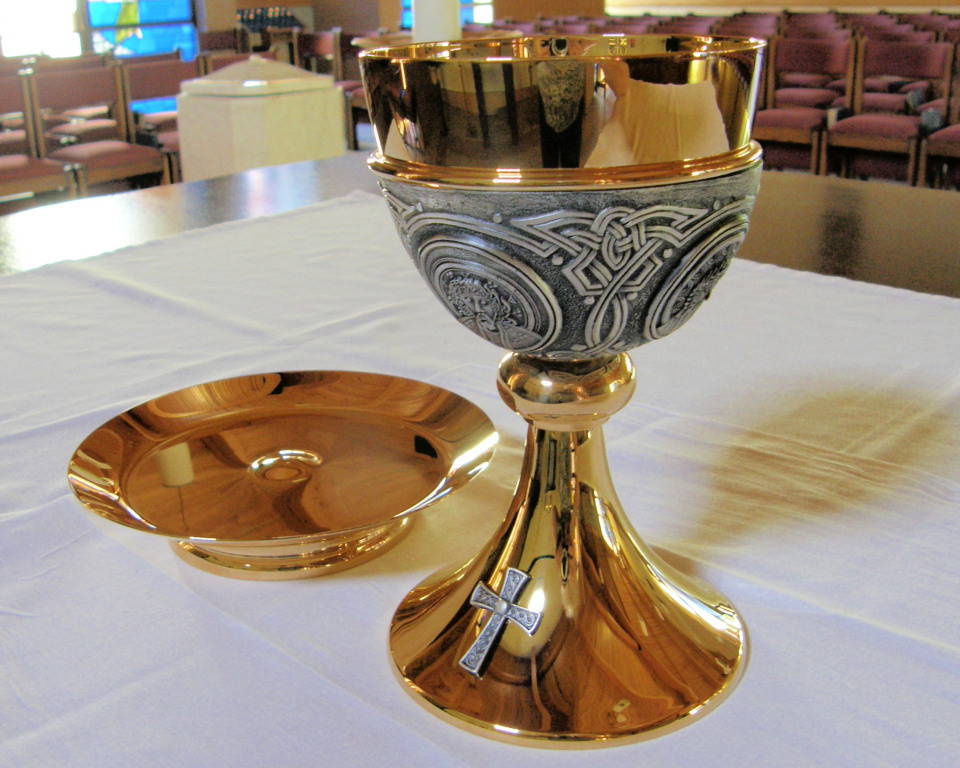 Chalice and Paten on altar